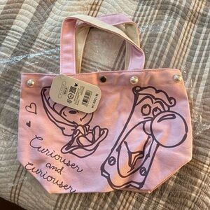 Disney Japan Alice in Wonderland Mini Tote – White Rabbit & Doorknob new